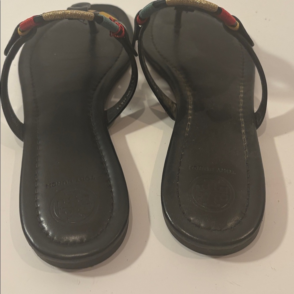 Colorful Tory Burch Miller Logo‎ Black Sandals 9.5 - Picture 6 of 9